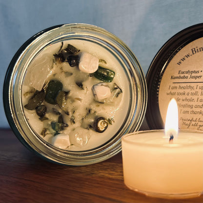 Spiritual Cleanse Kit | Energy Candle + Plus Free Gifts | Eucalyptus Spearmint | 7oz
