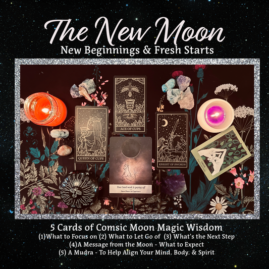 In Depth Tarot Readings | 5 Cards The New Moon | Digital File & Voice Memo